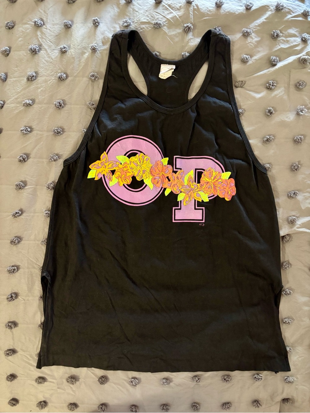 Vintage Op Black Scoop Neck Tank